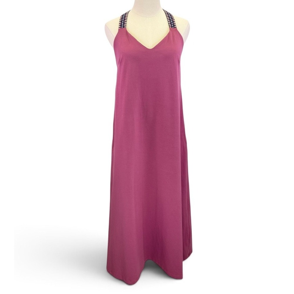 Saint + Sofia Sunset Dress Midi Pullover Beach Lounge Pink Mauve Size 8
